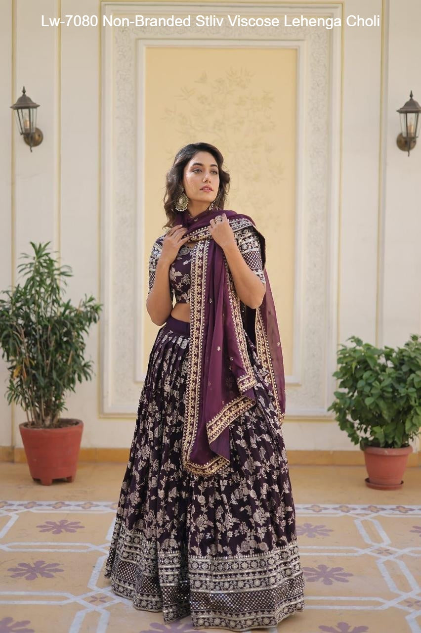 Lw-7080 Non-Branded Stliv Viscose Lehenga Choli