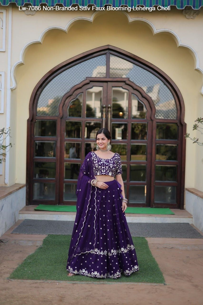 Lw-7086 Non-Branded Stliv Faux Blooming Lehenga Choli