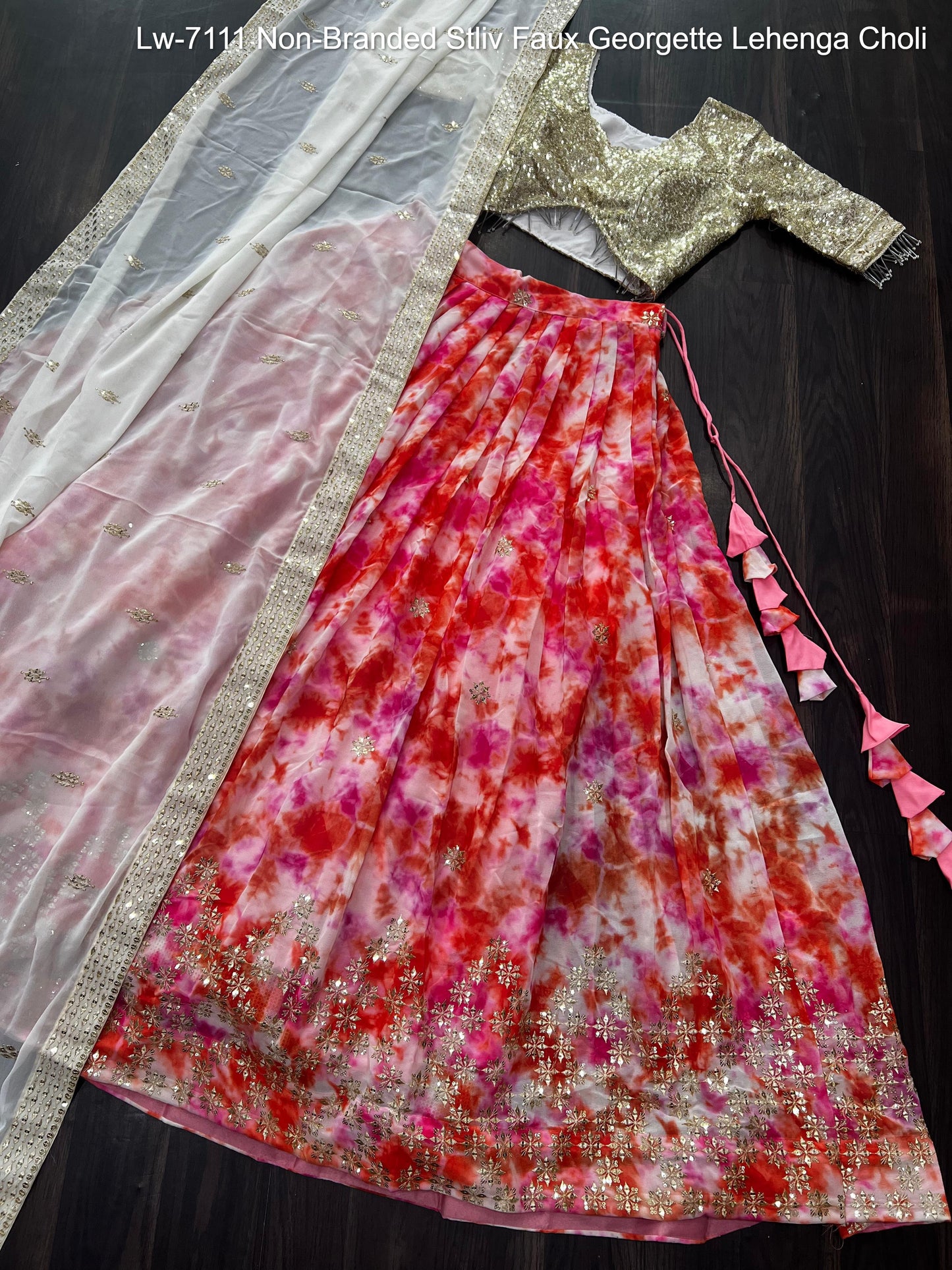 Lw-7111 Non-Branded Stliv Faux Georgette Lehenga Choli