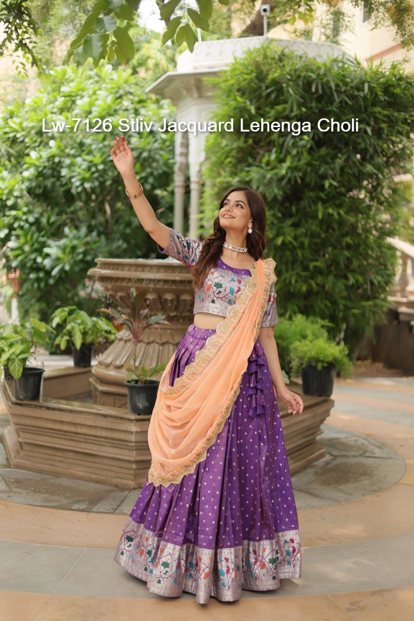 Lw-7126 Stliv Jacquard Lehenga Choli