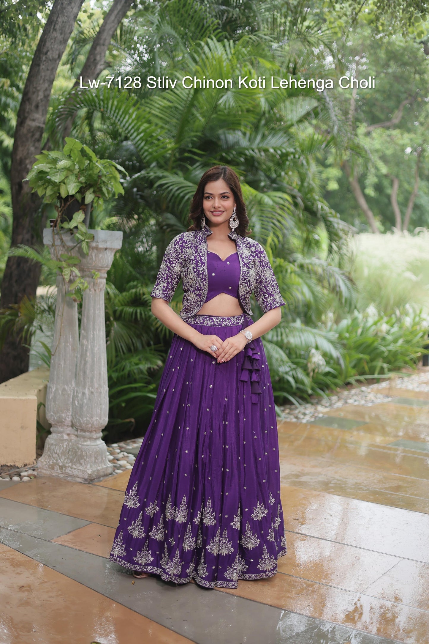 Lw-7128 Stliv Chinon Koti Lehenga Choli