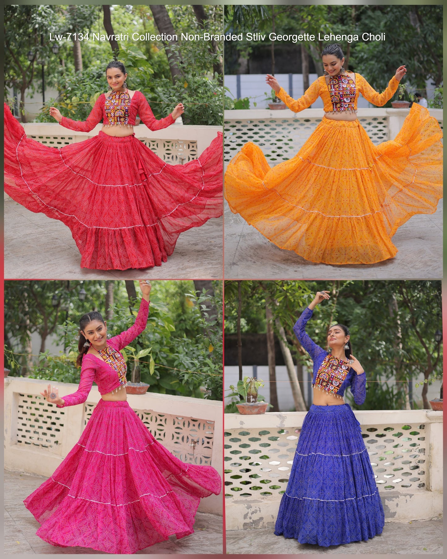 Lw-7134 Navratri Collection Non-Branded Stliv Georgette Lehenga Choli