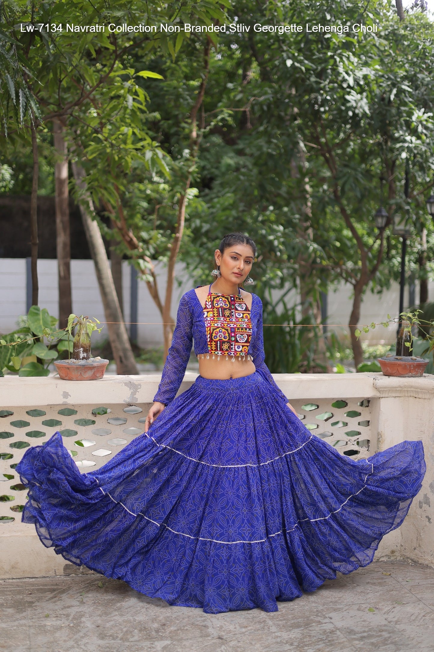Lw-7134 Navratri Collection Non-Branded Stliv Georgette Lehenga Choli