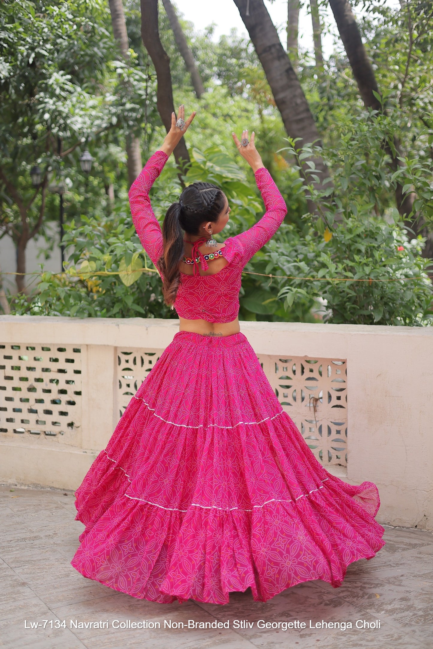 Lw-7134 Navratri Collection Non-Branded Stliv Georgette Lehenga Choli