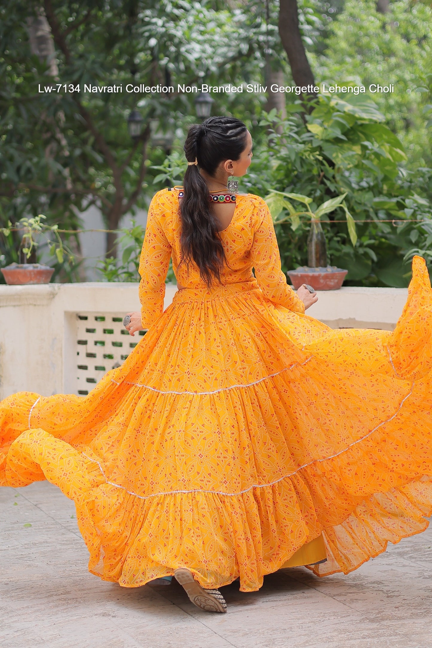 Lw-7134 Navratri Collection Non-Branded Stliv Georgette Lehenga Choli