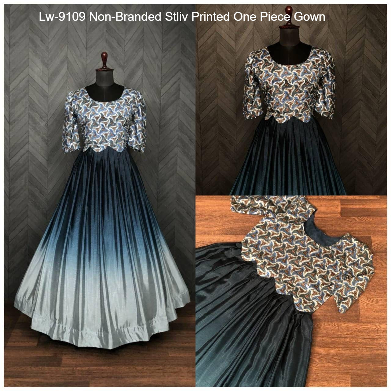 Lw-9109 Non-Branded Stliv Printed One Piece Gown