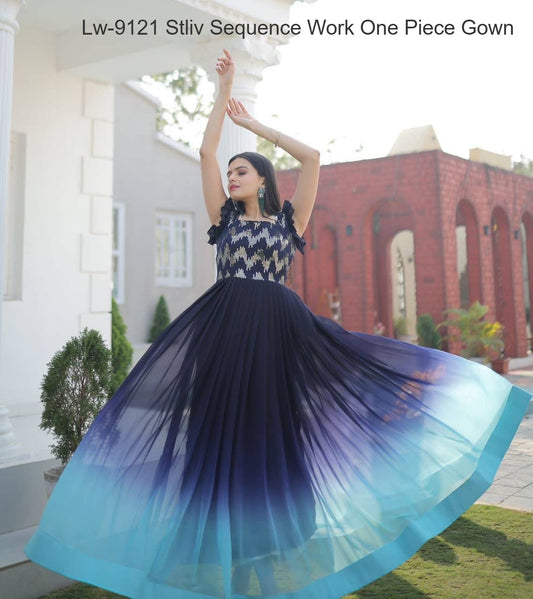 Lw-9121 Stliv Sequence Work One Piece Gown