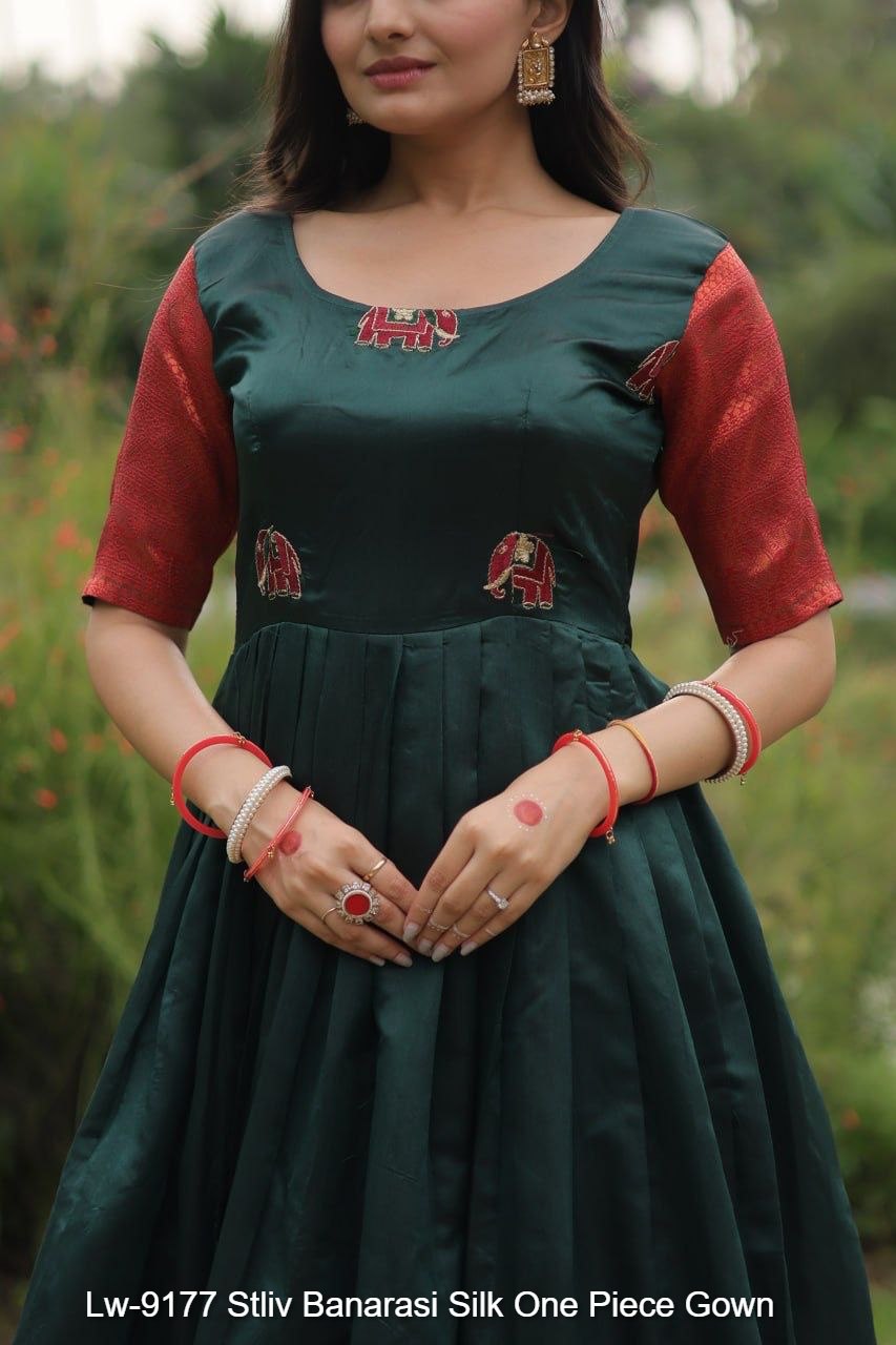 Lw-9177 Stliv Banarasi Silk One Piece Gown
