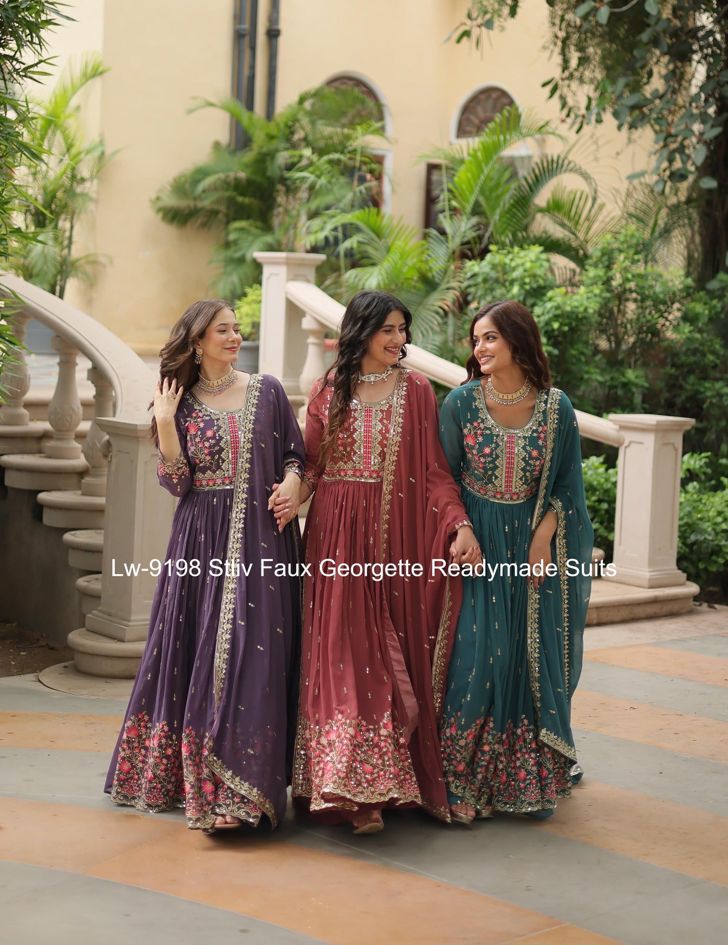 Lw-9198 Stliv Faux Georgette Readymade Suits