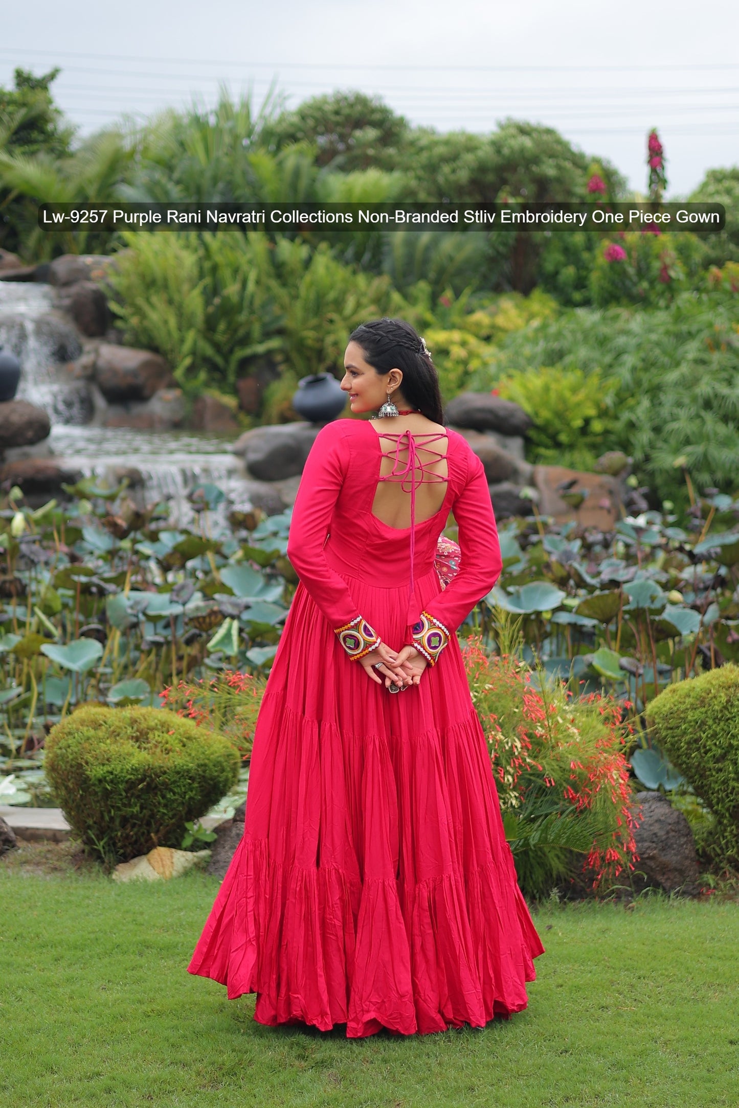 Lw-9257 Purple Rani Navratri Collections Non-Branded Stliv Embroidery One Piece Gown