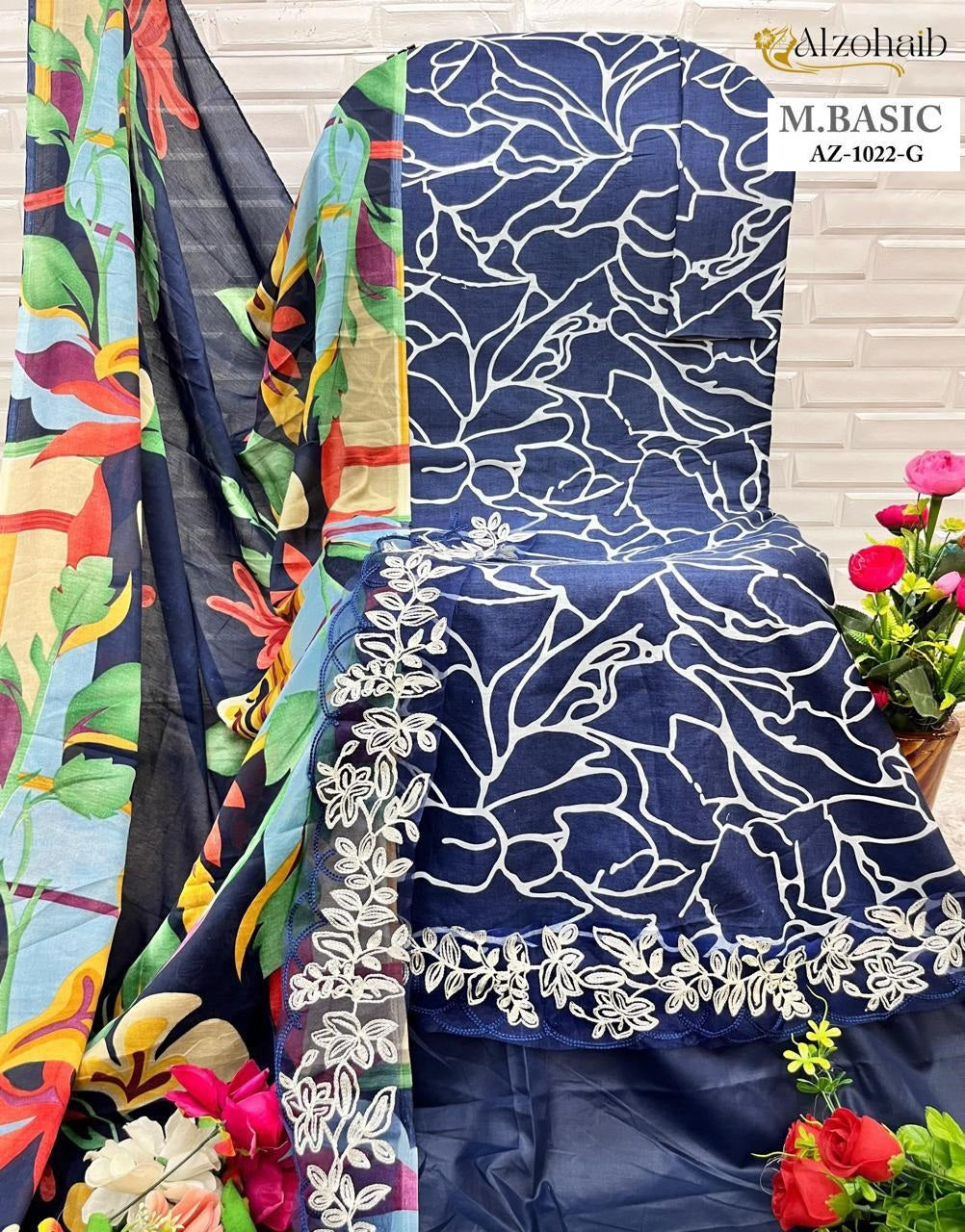 M.Basic 1022-G Al Zohaib Embroidery Pakistani Patch Suits
