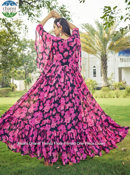 Maahi 372 Chansi Trendz Flora Printed One Piece Gown