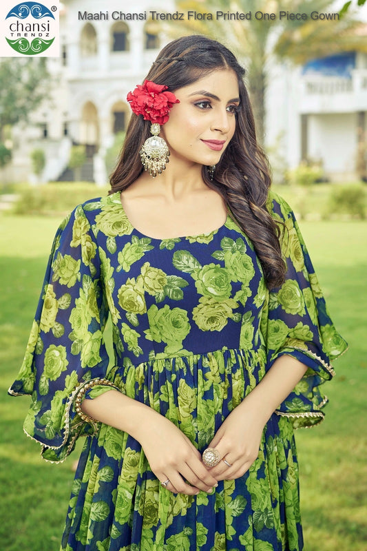 Maahi 373 Chansi Trendz Flora Printed One Piece Gown
