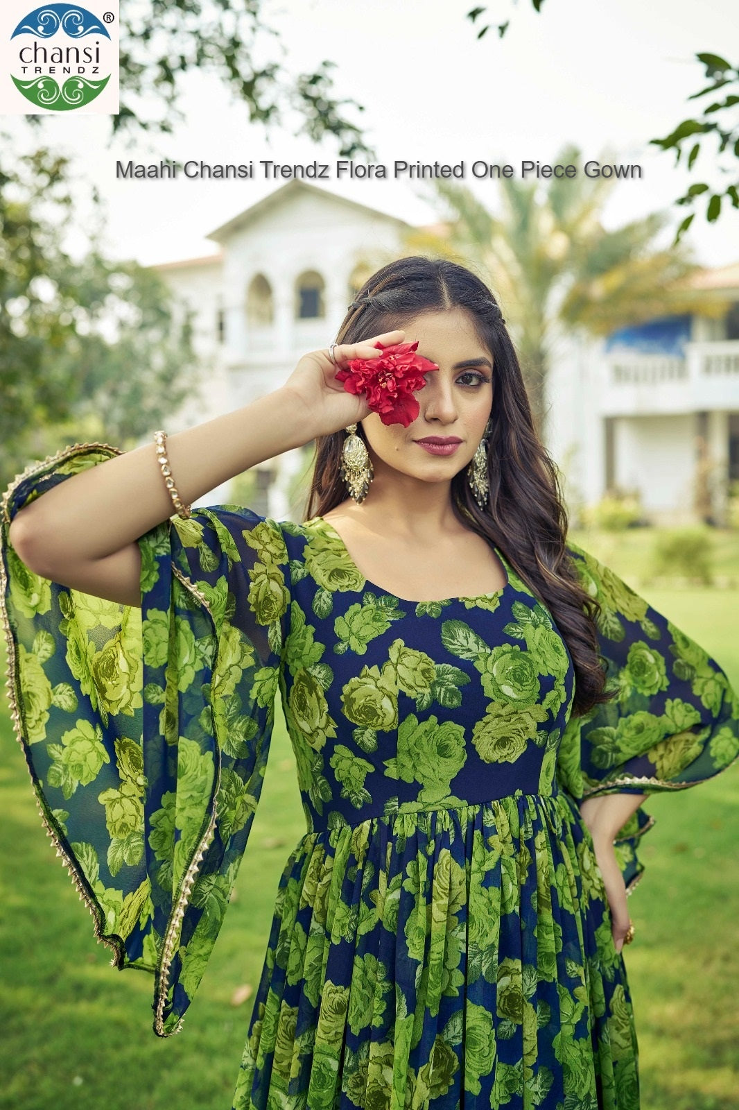 Maahi 373 Chansi Trendz Flora Printed One Piece Gown