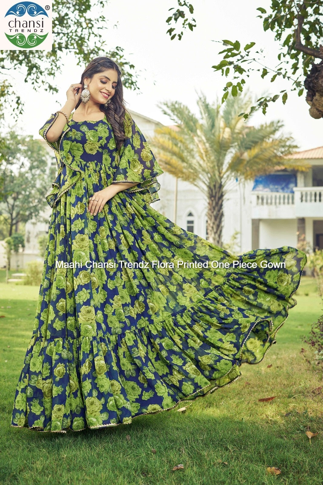 Maahi 373 Chansi Trendz Flora Printed One Piece Gown