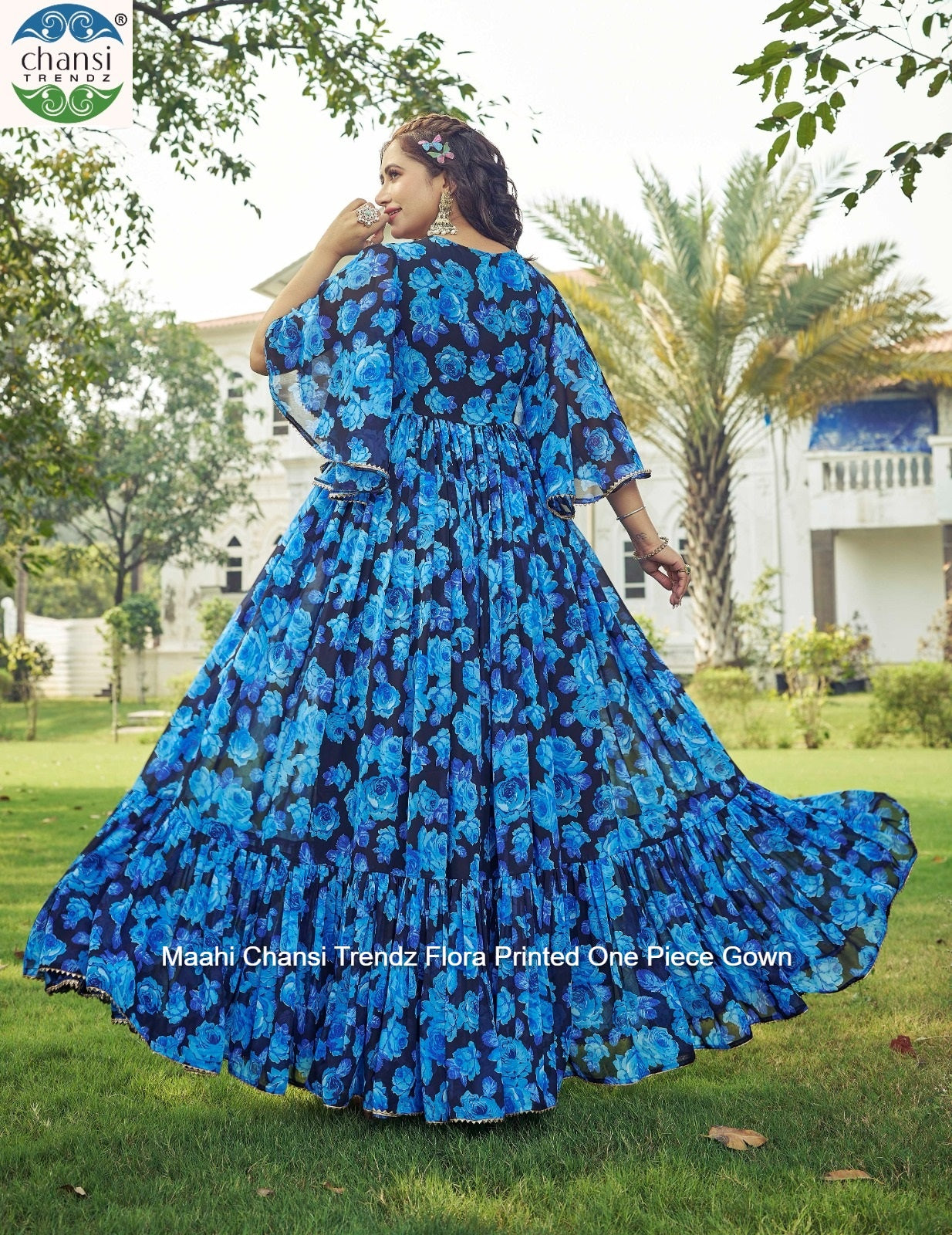 Maahi 374 Chansi Trendz Flora Printed One Piece Gown