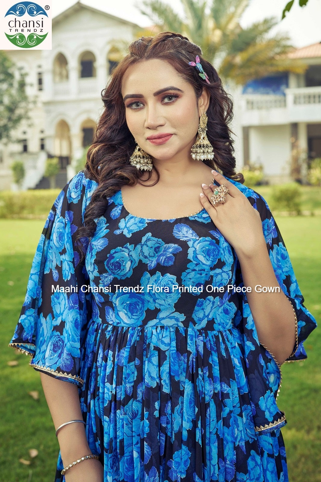 Maahi 374 Chansi Trendz Flora Printed One Piece Gown