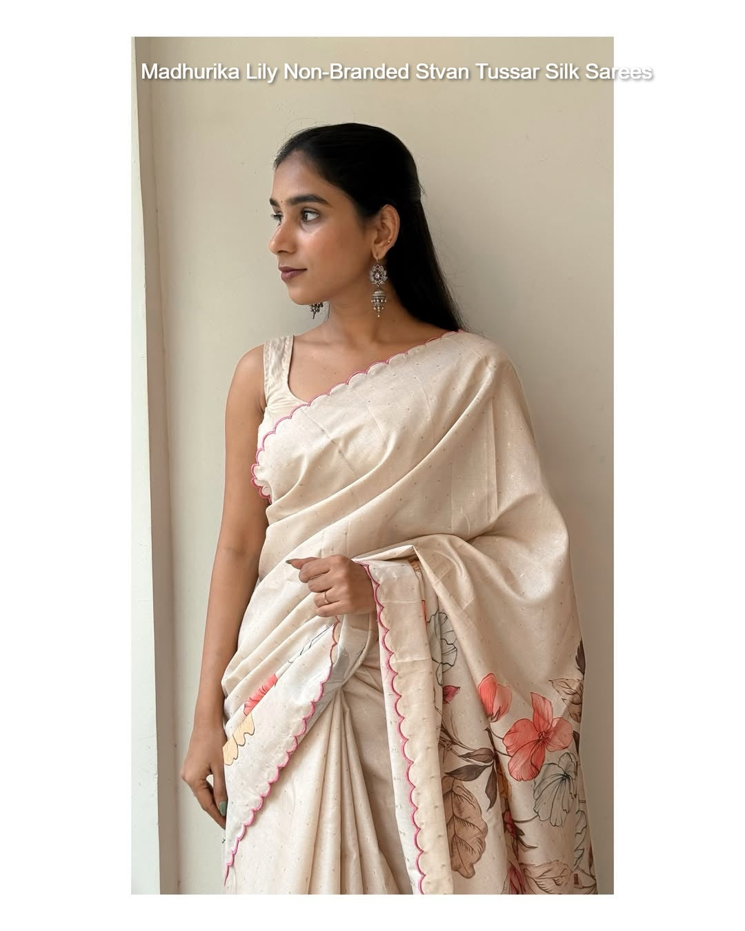 Madhurika Lily Non-Branded Stvan Tussar Silk Sarees