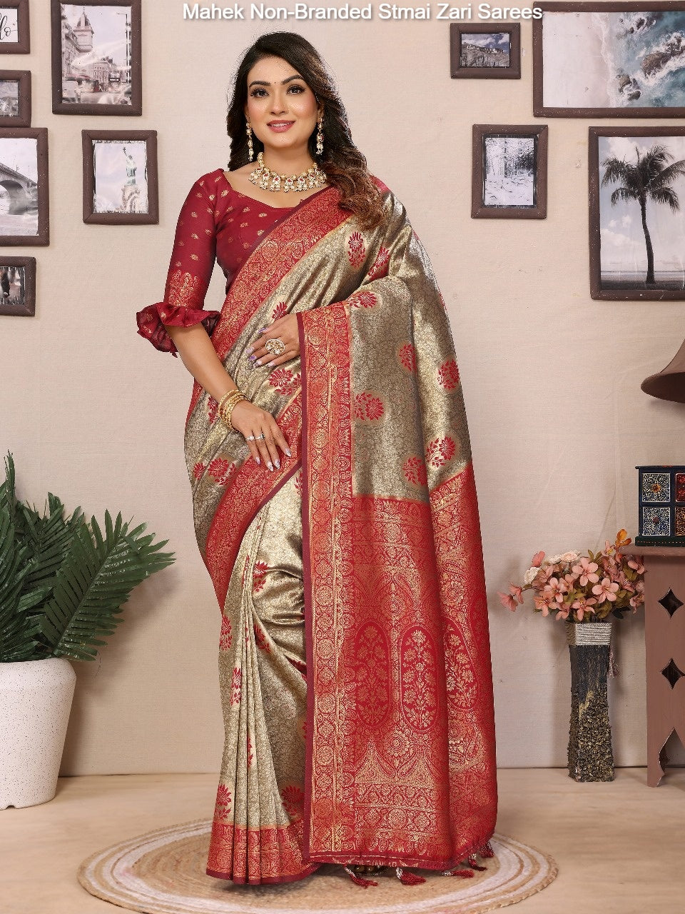 Mahek Non-Branded Stmai Zari Sarees