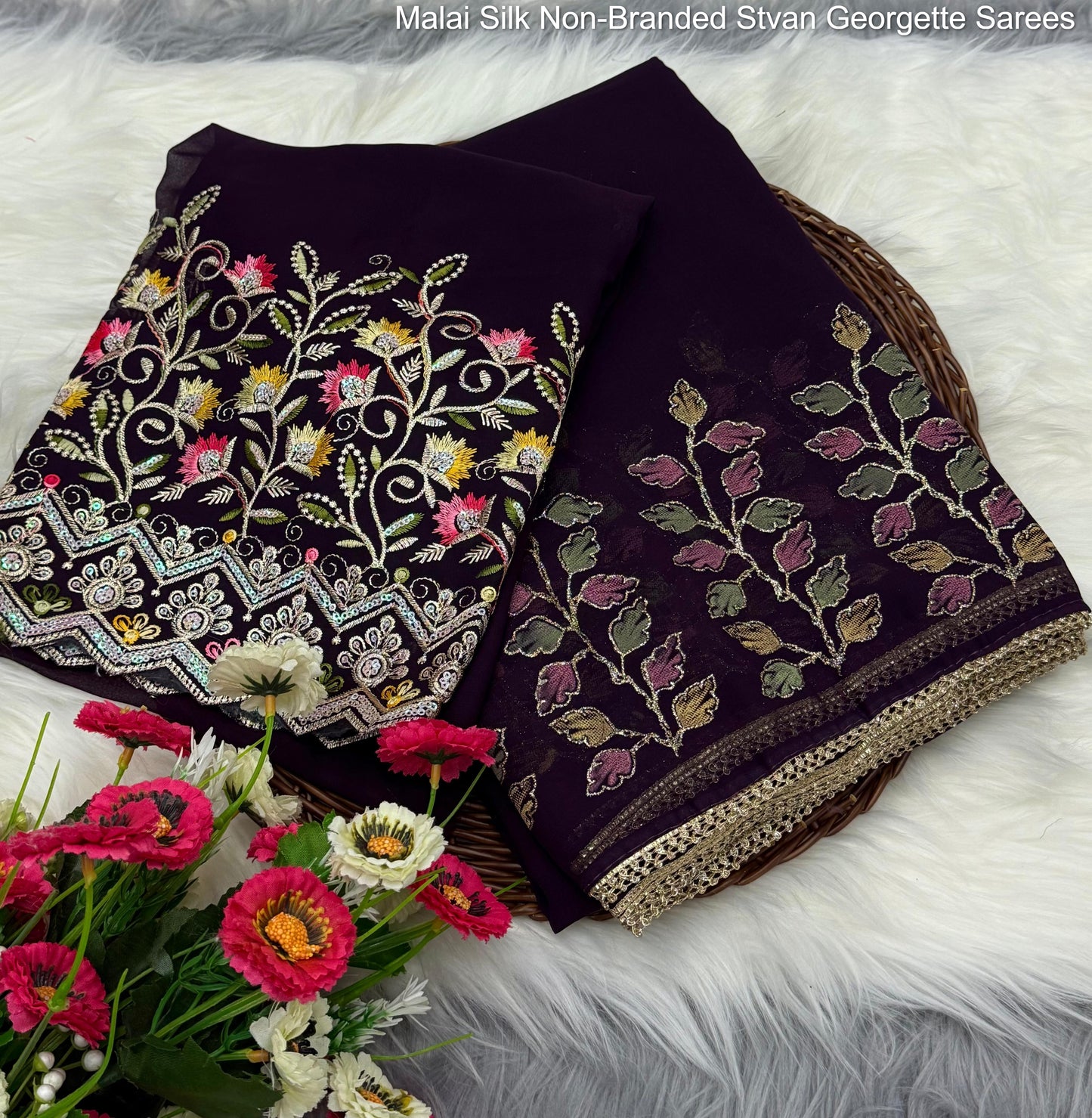 Malai Silk Non-Branded Stvan Georgette Sarees