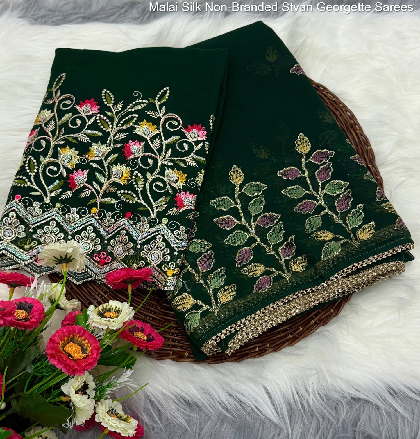 Malai Silk Non-Branded Stvan Georgette Sarees