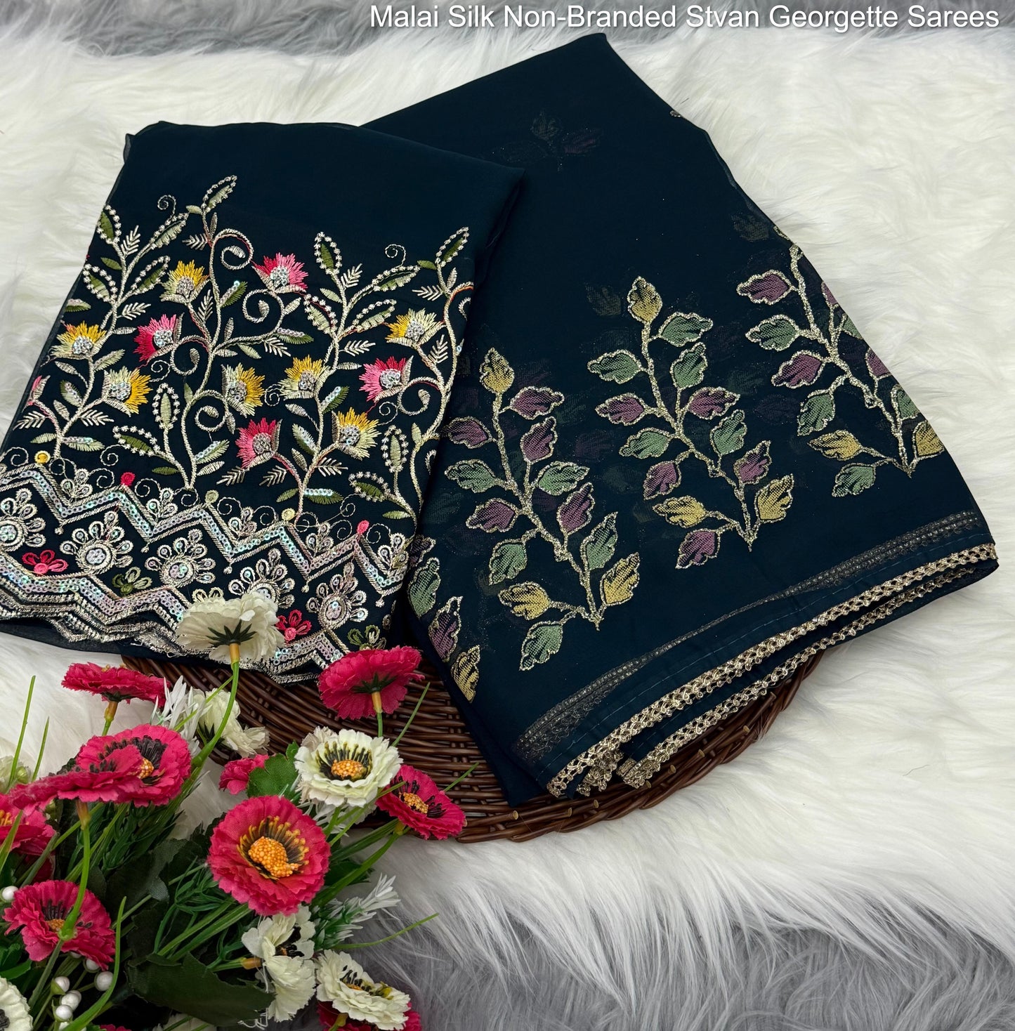Malai Silk Non-Branded Stvan Georgette Sarees