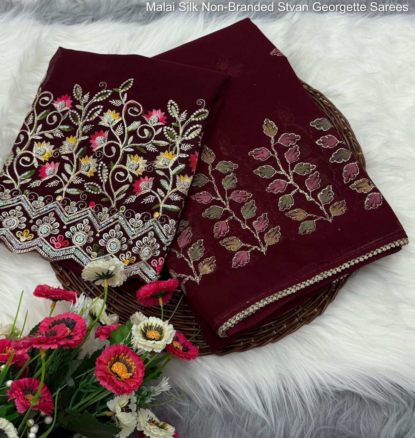 Malai Silk Non-Branded Stvan Georgette Sarees