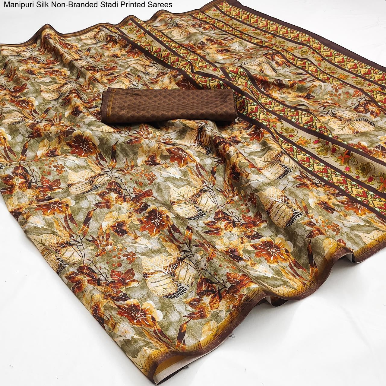 Manipuri Silk Non-Branded Stadi Printed Sarees