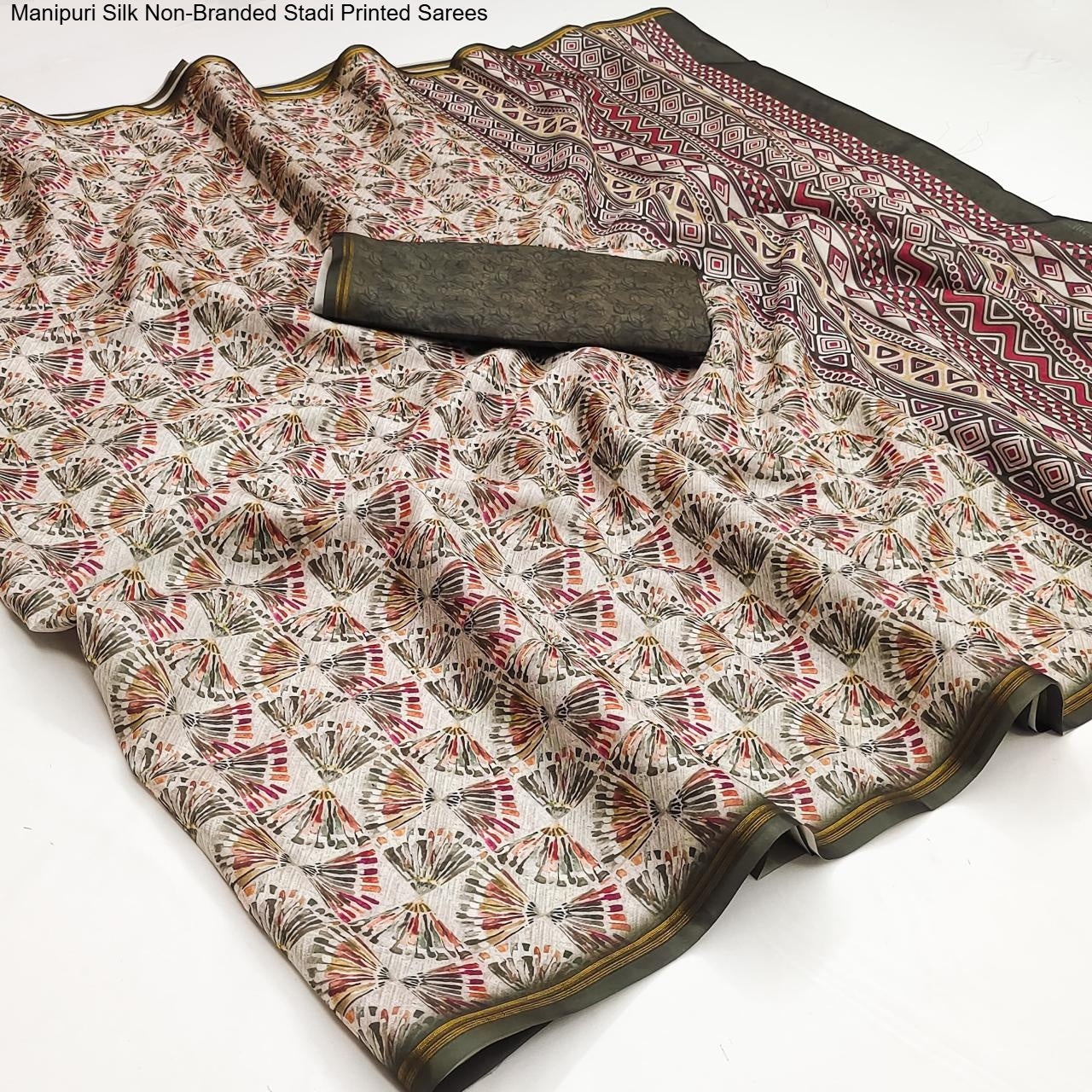 Manipuri Silk Non-Branded Stadi Printed Sarees