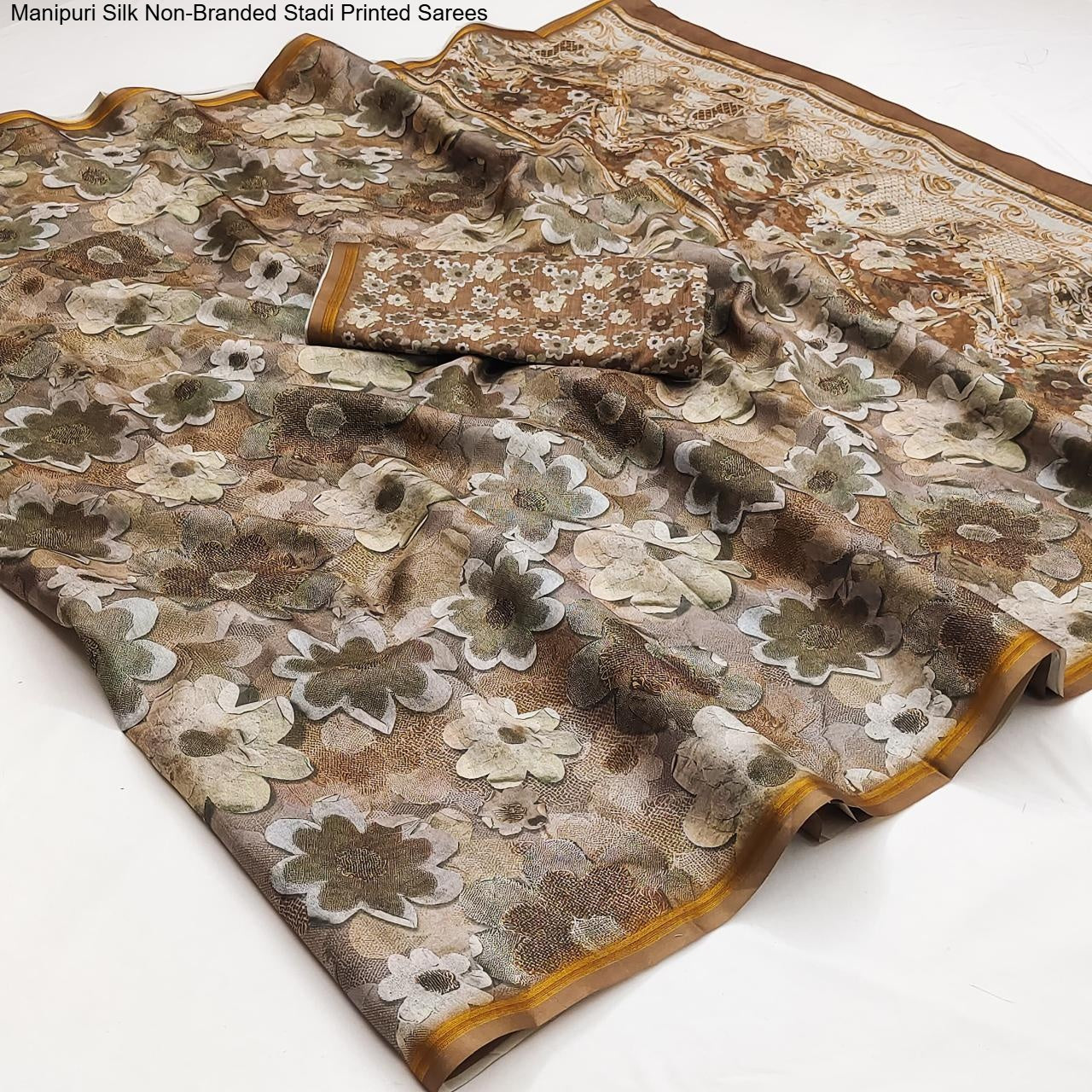 Manipuri Silk Non-Branded Stadi Printed Sarees