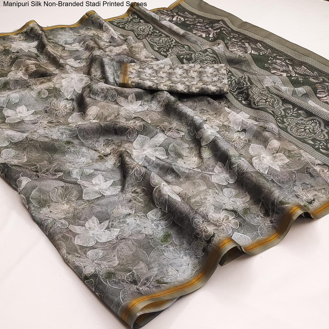 Manipuri Silk Non-Branded Stadi Printed Sarees
