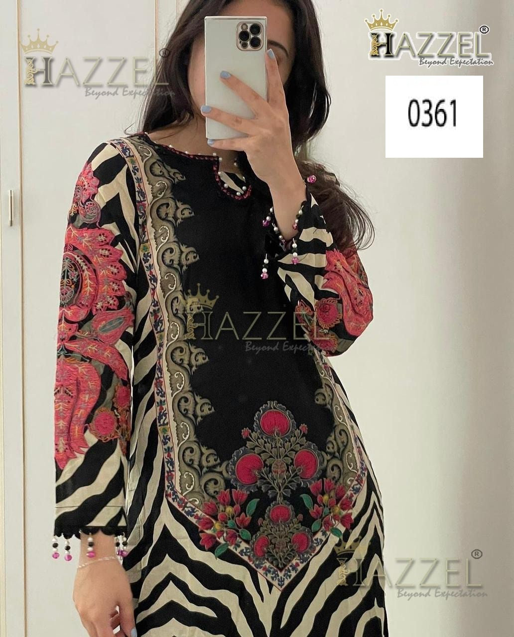 Maria B 0361 Hazzel Printed Pakistani Patch Suits