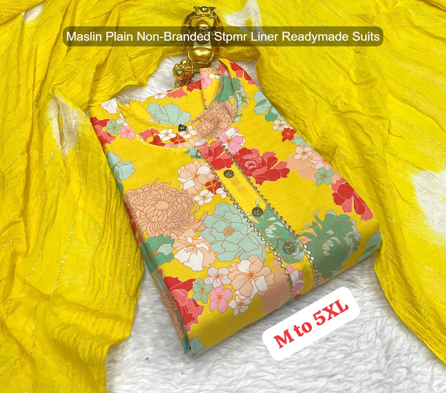 Maslin Plain Non-Branded Stpmr Liner Readymade Suits