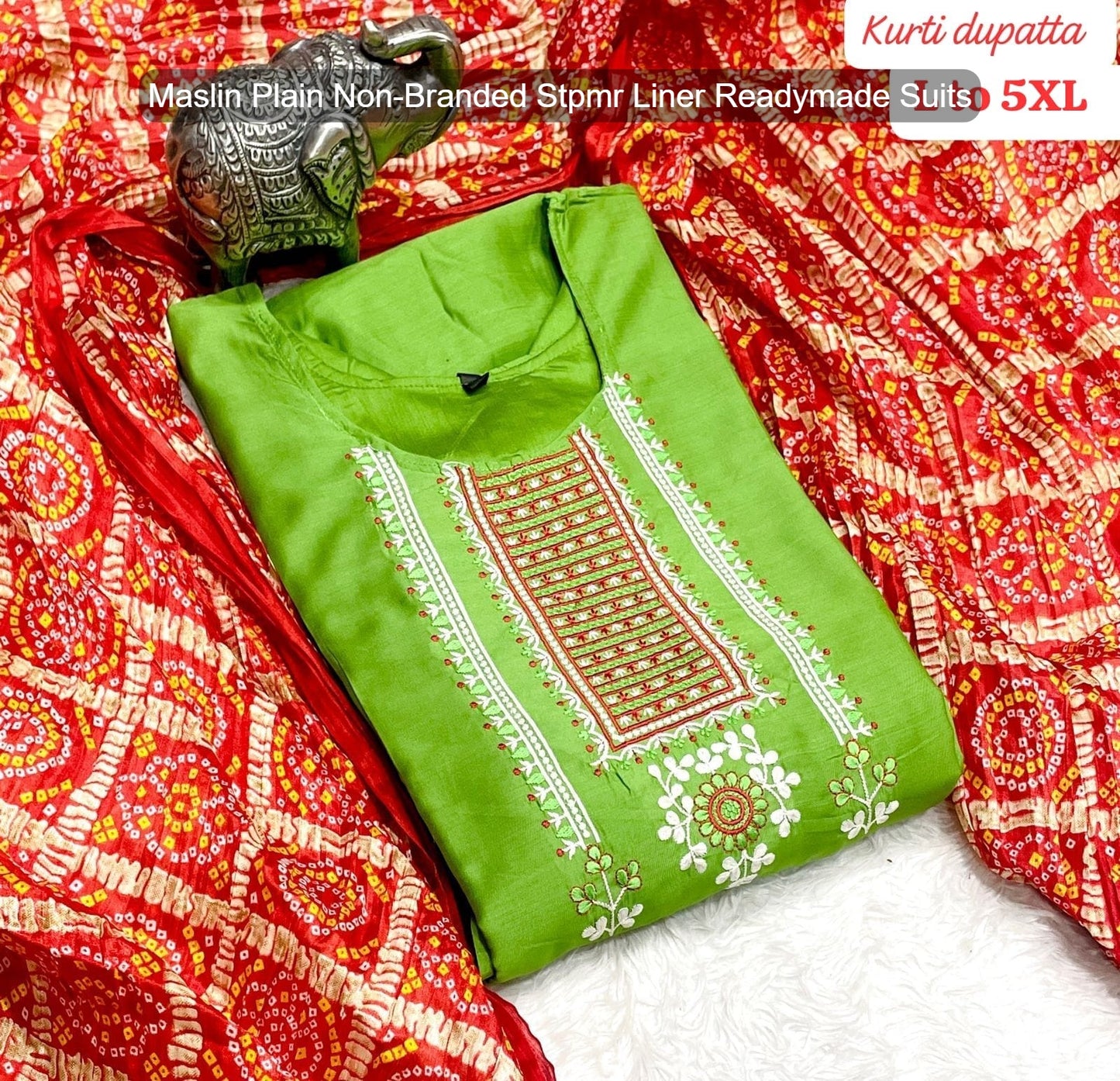 Maslin Plain Non-Branded Stpmr Liner Readymade Suits