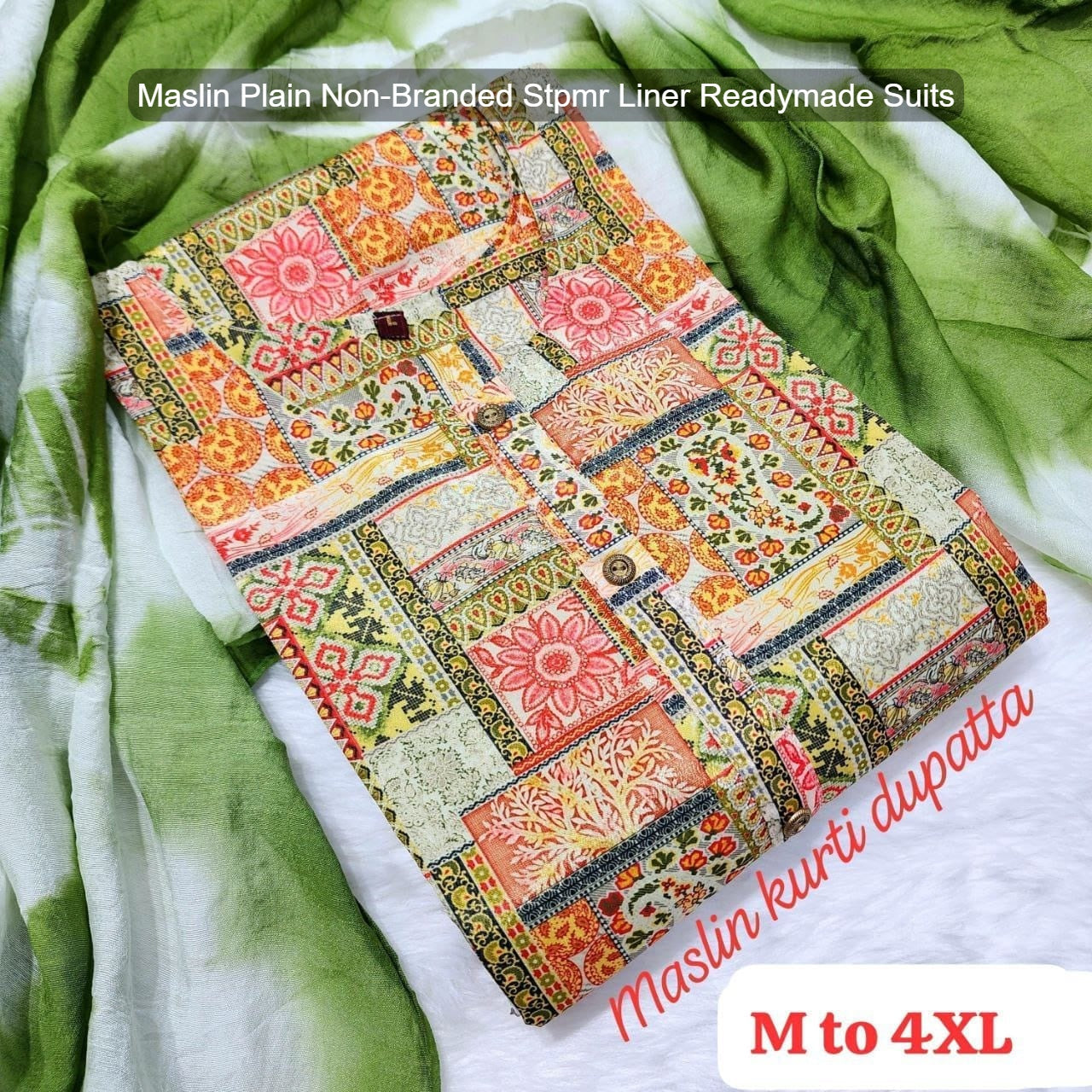 Maslin Plain Non-Branded Stpmr Liner Readymade Suits