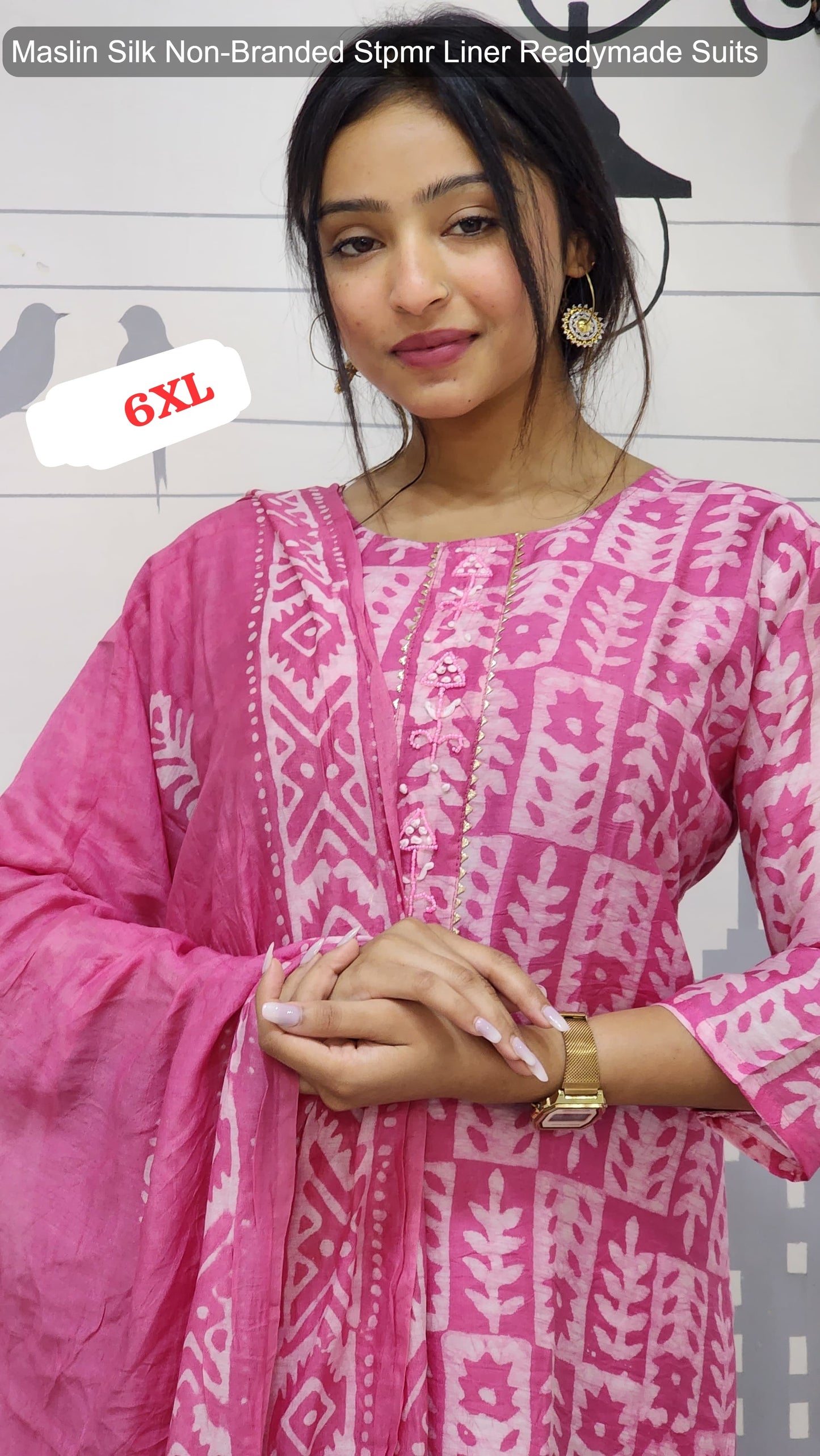 Maslin Silk Non-Branded Stpmr Liner Readymade Suits