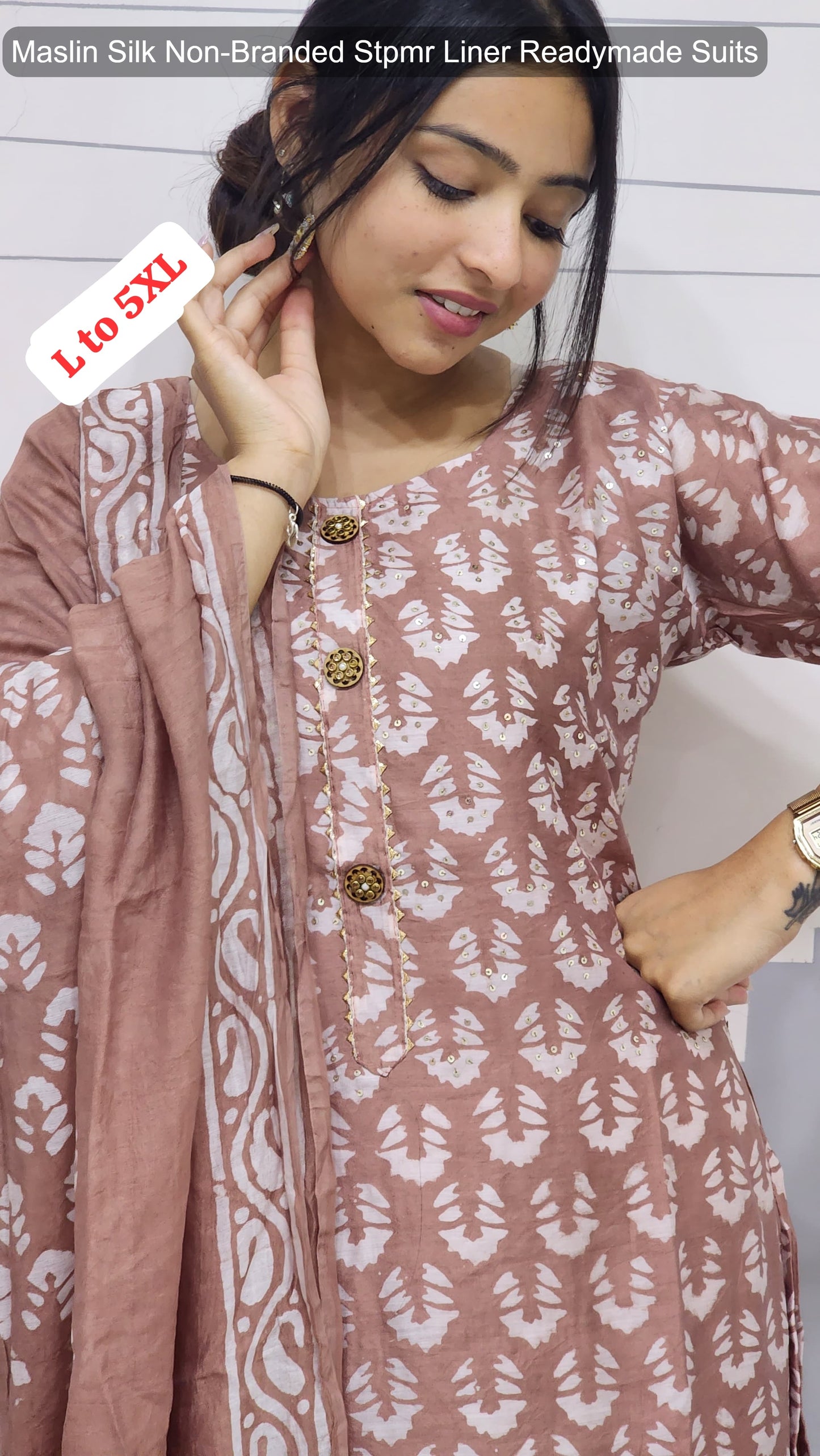 Maslin Silk Non-Branded Stpmr Liner Readymade Suits