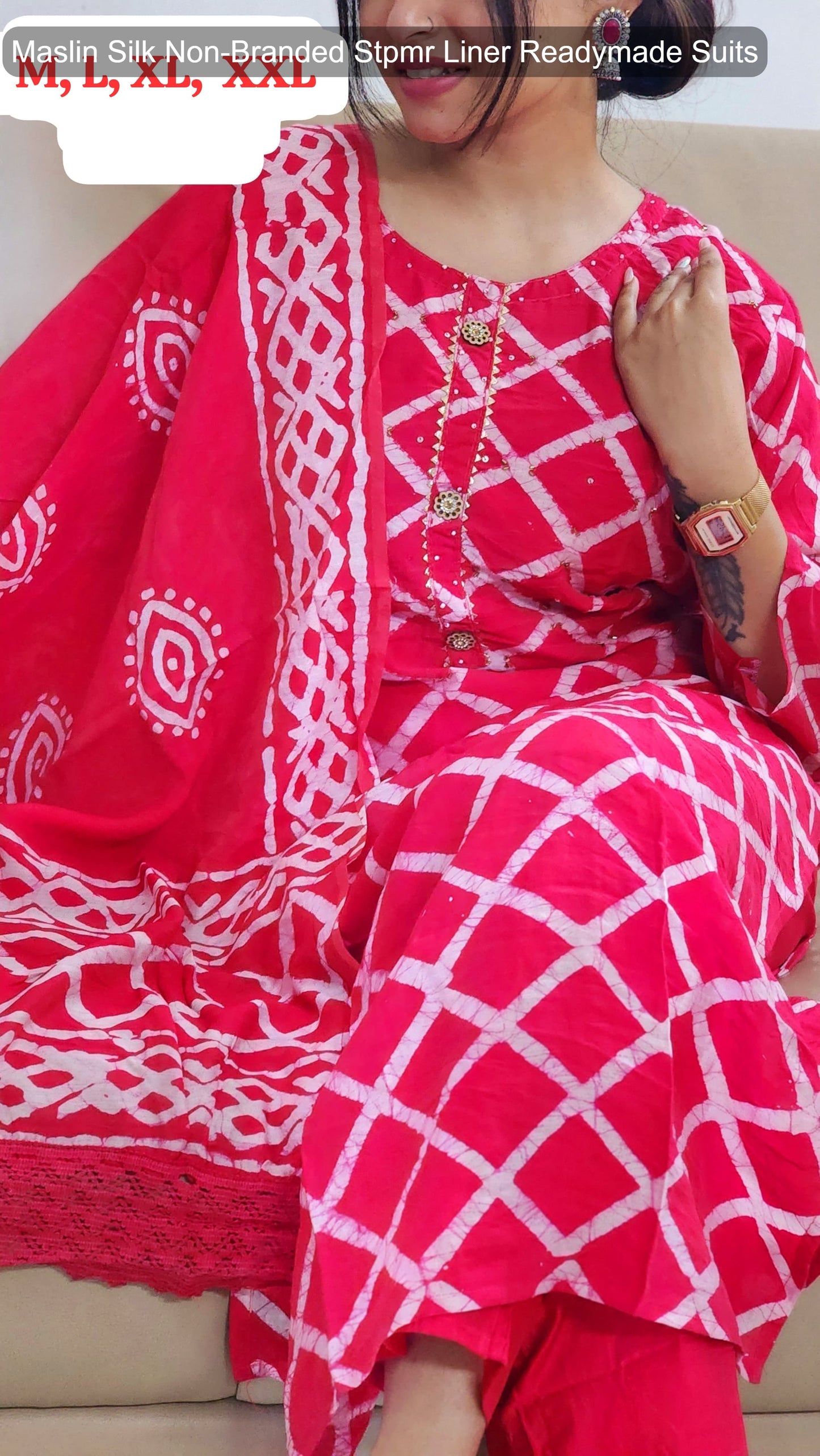 Maslin Silk Non-Branded Stpmr Liner Readymade Suits