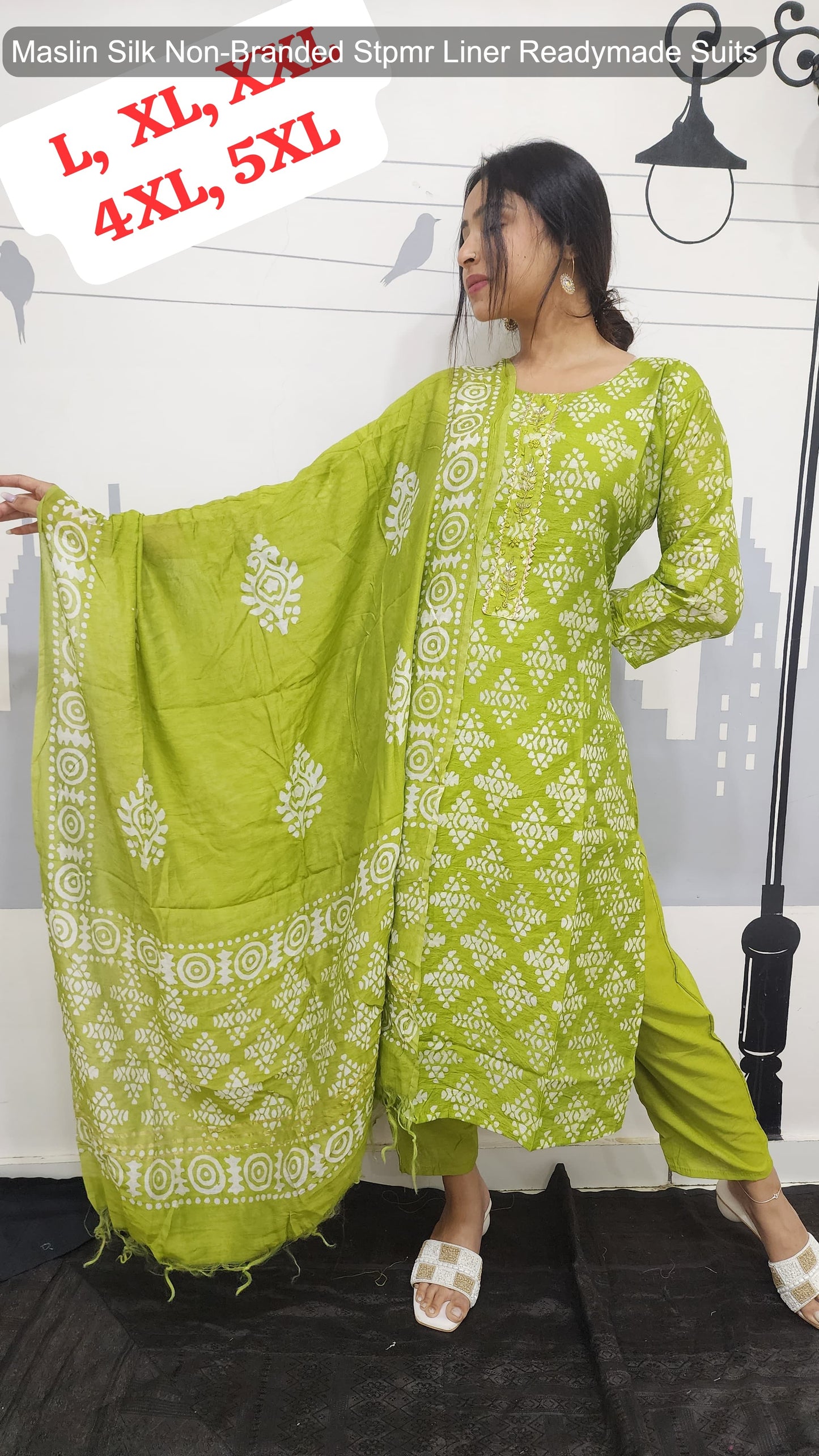 Maslin Silk Non-Branded Stpmr Liner Readymade Suits