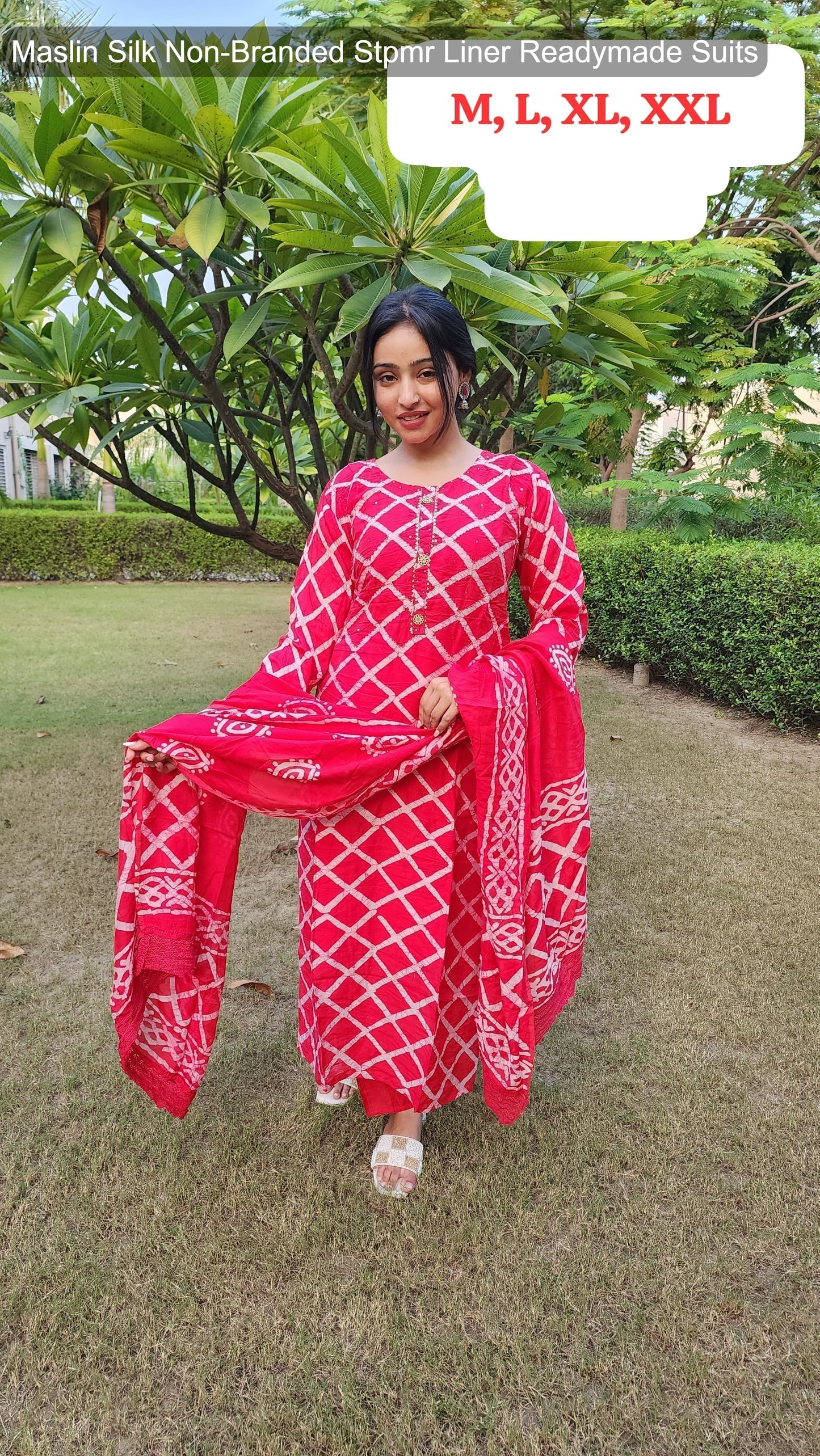 Maslin Silk Non-Branded Stpmr Liner Readymade Suits