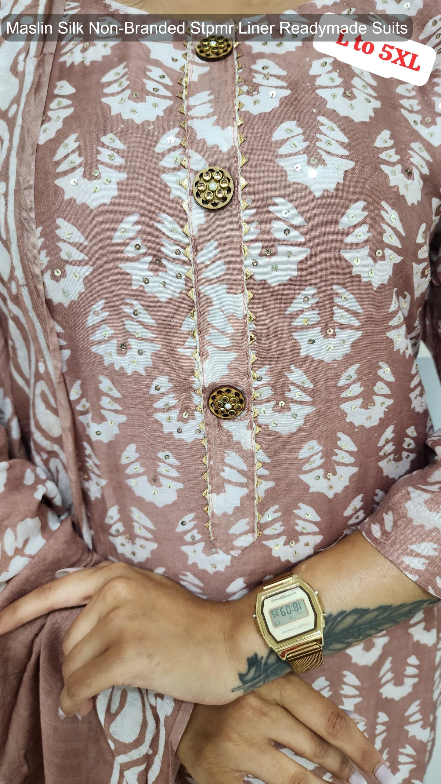 Maslin Silk Non-Branded Stpmr Liner Readymade Suits