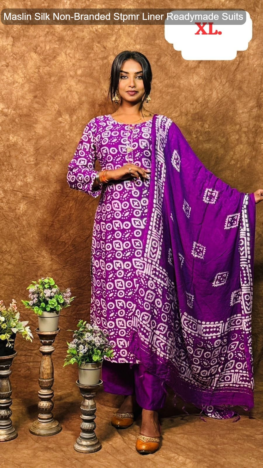 Maslin Silk Non-Branded Stpmr Liner Readymade Suits