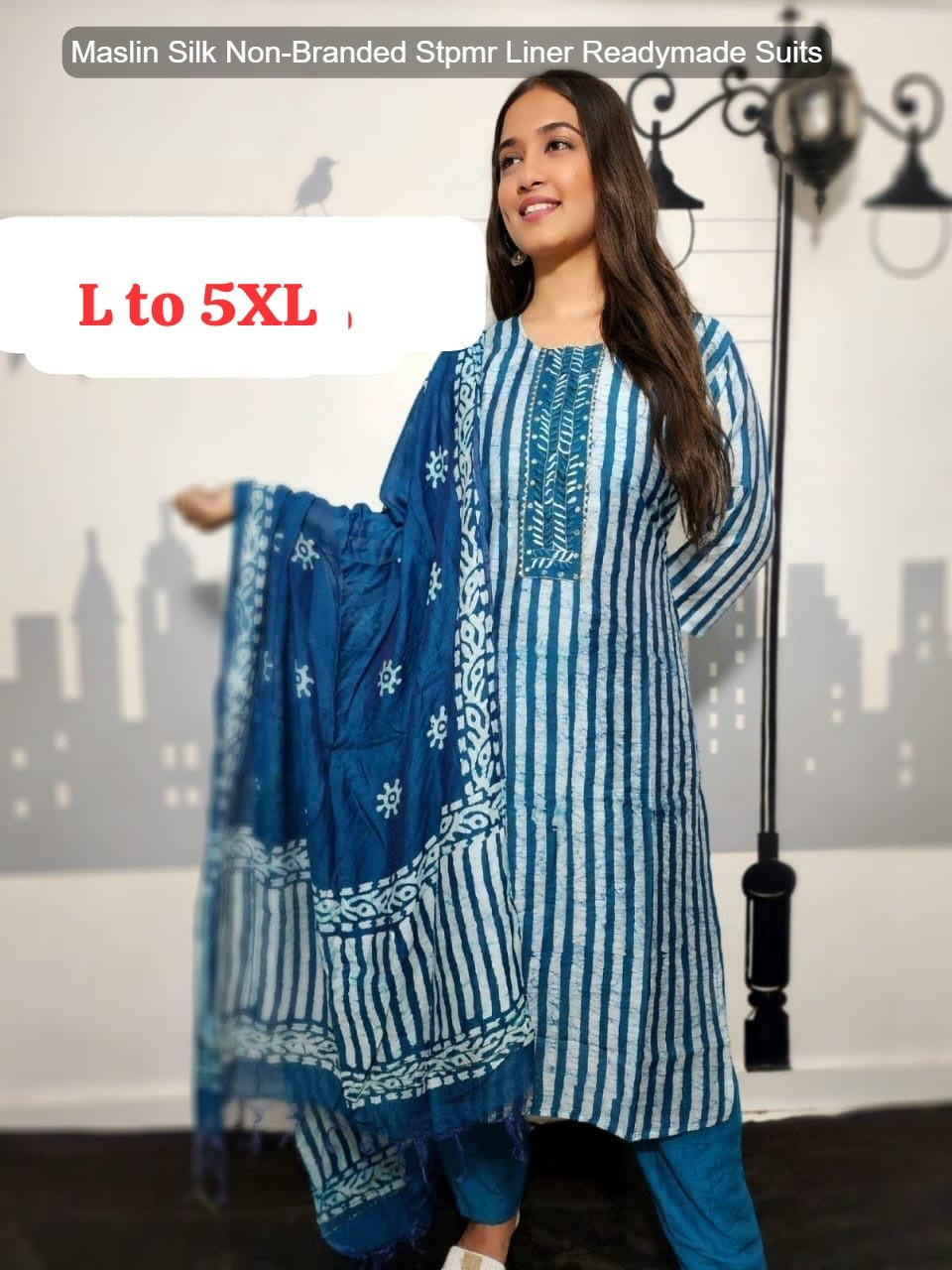 Maslin Silk Non-Branded Stpmr Liner Readymade Suits