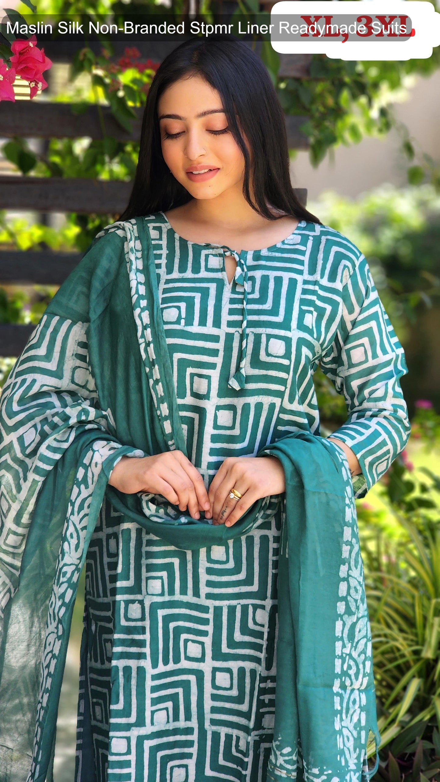 Maslin Silk Non-Branded Stpmr Liner Readymade Suits