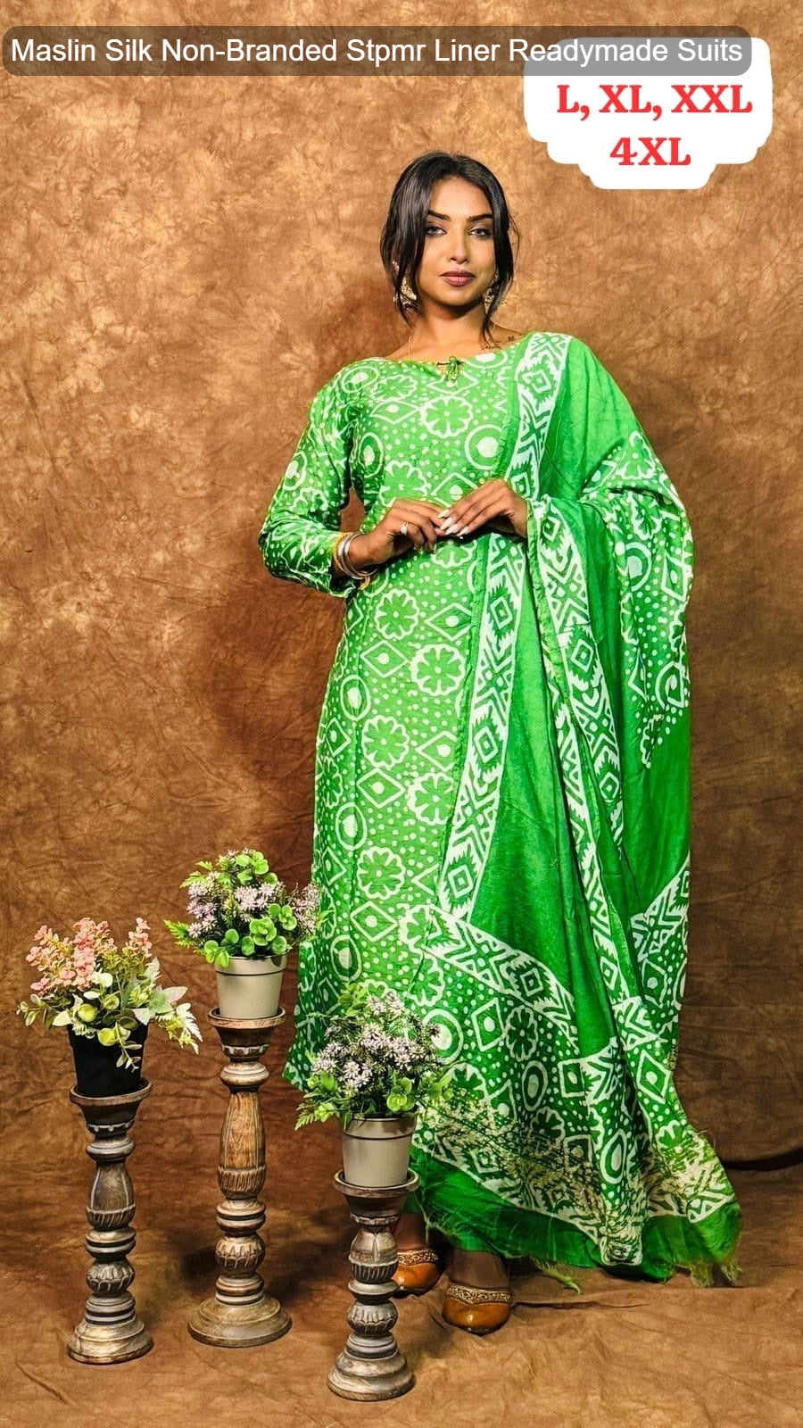 Maslin Silk Non-Branded Stpmr Liner Readymade Suits