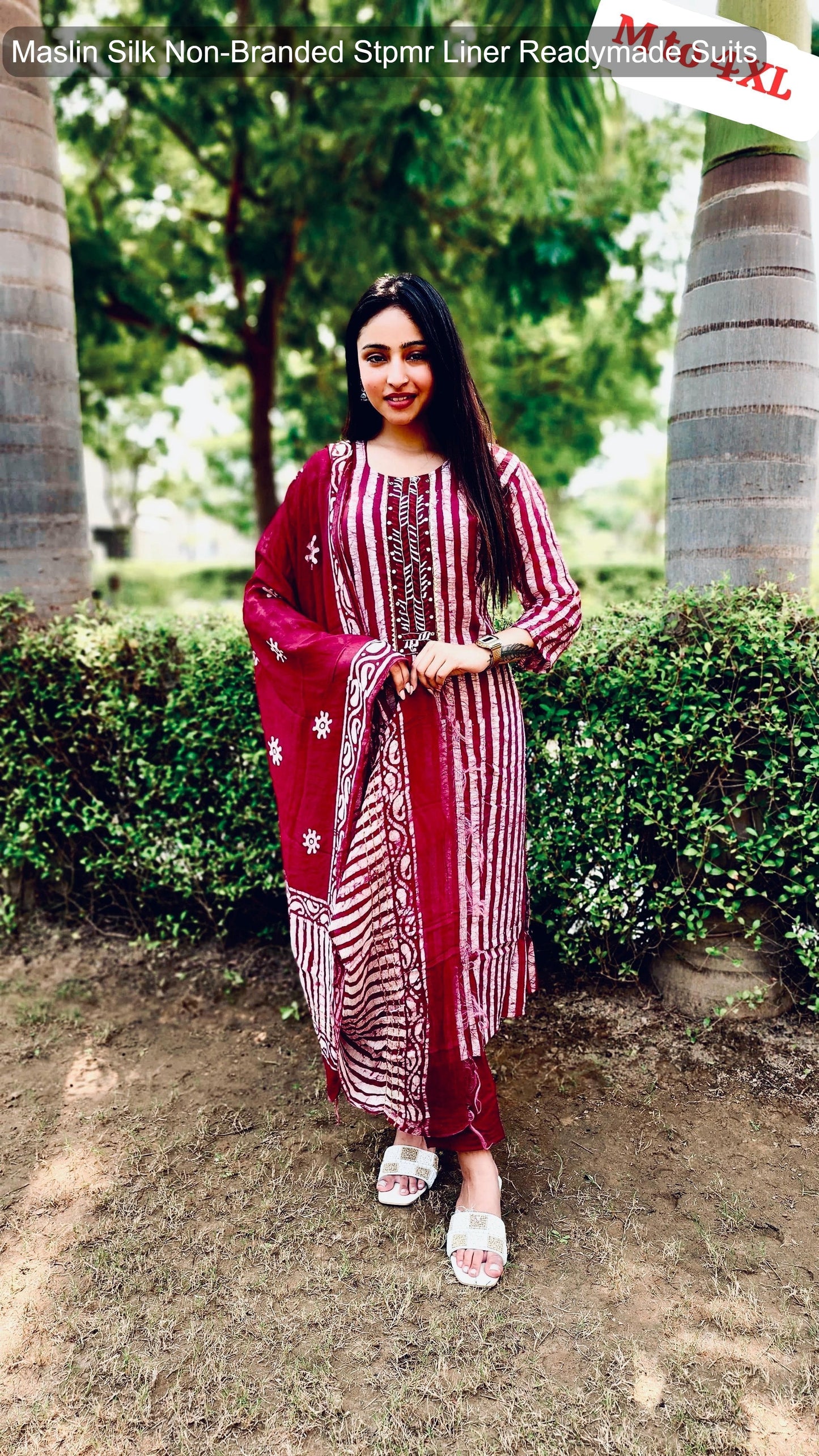 Maslin Silk Non-Branded Stpmr Liner Readymade Suits