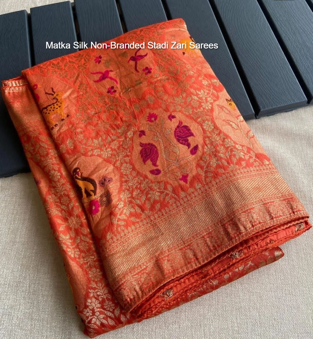 Matka Silk Non-Branded Stadi Zari Sarees