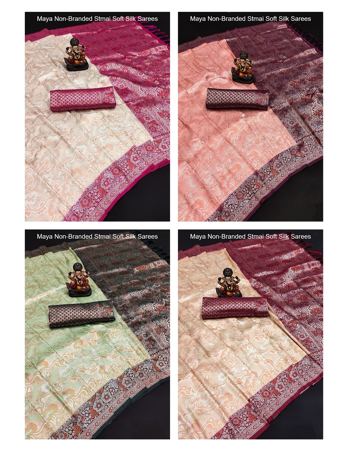 Maya Non-Branded Stmai Soft Silk Sarees