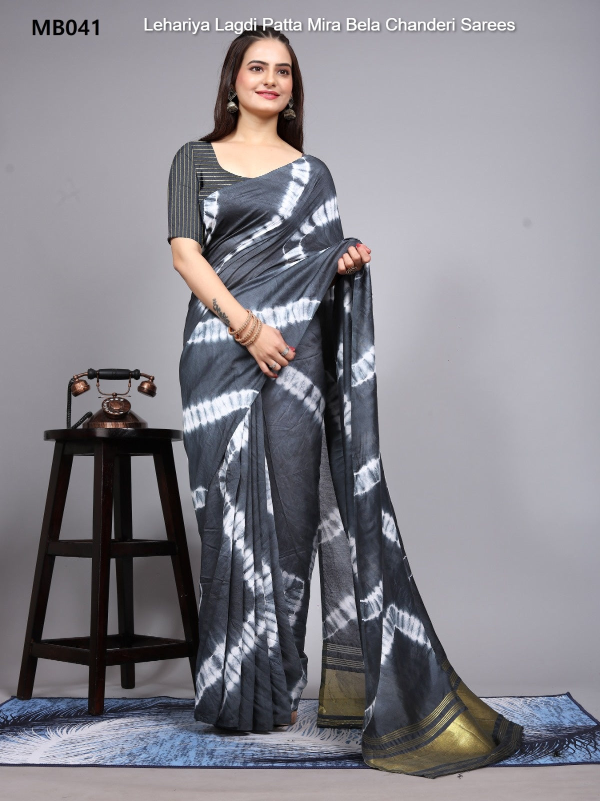 Mb041 Lehariya Lagdi Patta Mira Bela Chanderi Sarees