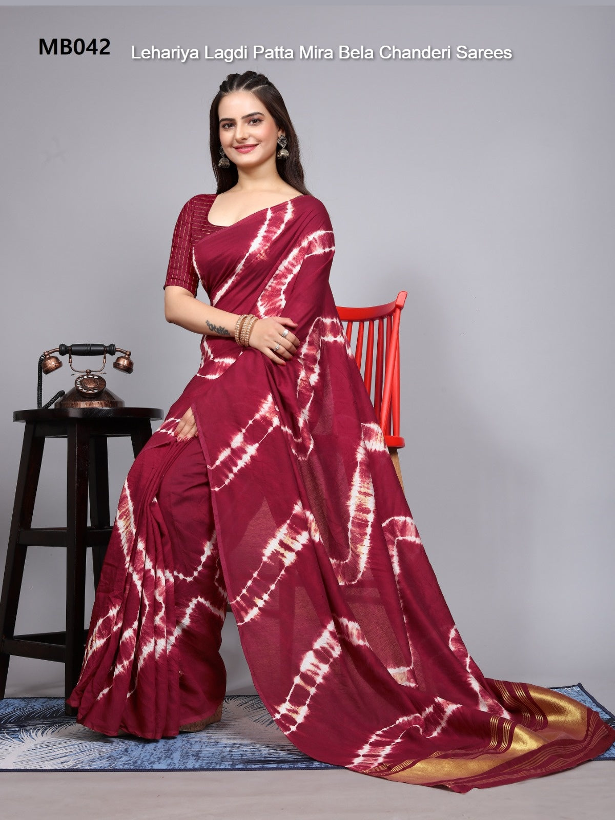Mb042 Lehariya Lagdi Patta Mira Bela Chanderi Sarees